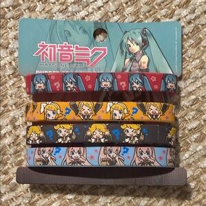 Loungefly HATSUNE MIKU 4 Pack Rubber Character Wristbands - Multicolor Pack